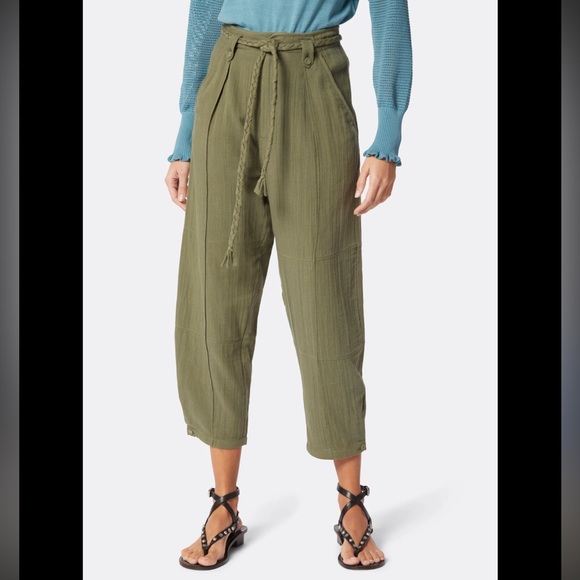 Joie Pants - JOIE MARIN wide leg crop Cotton Pants In Green NWT SIZE 8